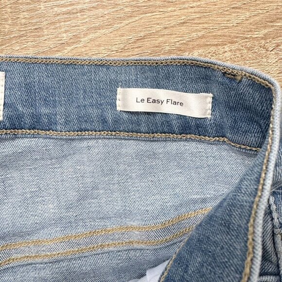 NWT Frame Le Easy Flare Raw Hem Jeans Babitz Blue High Rise Light Wash Denim 26 - Picture 10 of 15